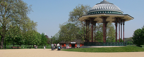 Clapham Common bandstand.