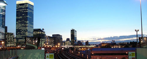 Canary Wharf seen from Blackwall.