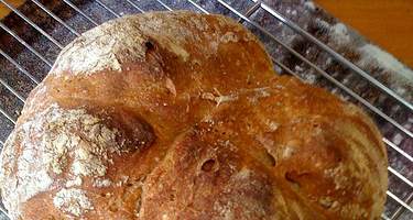 A loaf of home-baked bread.